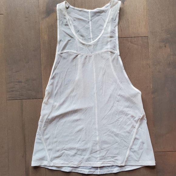 White mesh lululemon light n breezy tank - Picture 2 of 4